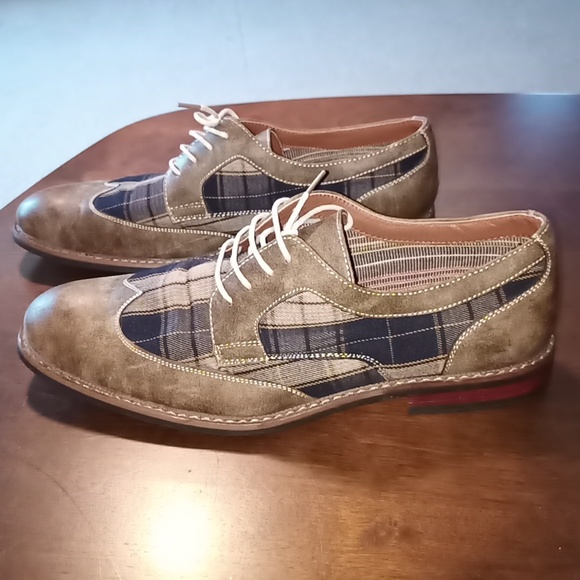 Men's Ferro Aldo Casual Plaid Brogue Oxford Casual Leather or Dress Shoe… - Picture 5 of 7